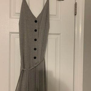 Black and whit stripe cotton jumpsuit